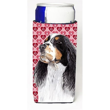 

Springer Spaniel Hearts Love Valentines Day Michelob Ultra bottle sleeves for slim cans 12 oz.