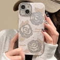 thumbnail image 3 of Plating Beautiful Roses Flowers Phone Case Compatible with iPhone Case for Women Girls (White,iPhone 15 Pro), 3 of 5