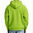 thumbnail image 4 of Qwertyu Mens Hoodies Waffle Knit Half-Zip Drawstring Hooded Sweatshirts Loose Fit Long Sleeve Solid Color Oversized Streetwear Fluorescent Green S, 4 of 4