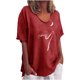 thumbnail image 1 of Blusa informal para mujer, cuello redondo, estampado floral, manga corta, camiseta suelta, tops para mujer Pompotops hfajkhk138444, 1 of 5