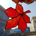 thumbnail image 3 of GHSDFBB Suspensions de Fenêtre en Vitrail Feuille d'Érable, Déco d'Automne Cadeau (Rouge Foncé), 3 of 7