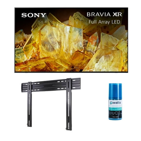 Sony XR55X90L 55 inch 4K BRAVIA XR Full Array LED Smart Google TV with a Sanus LL11-B1 Super Slim Fixed-Position Wall Mount for 40 Inch - 85 Inch TVs and Walts HDTV Screen Cleaner Kit (2023)