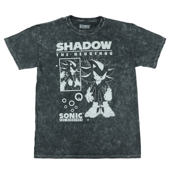 Sonic The Hedgehog T-Shirt Men's Shadow Acid Wash Short Sleeve Top