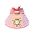 thumbnail image 4 of Xfvqtps Sun Visor Hat with Fan for Boys and Girls Straw Hat with Built in USB Charging Fan Cute Decor Large Brim Empty Top Sun Protection Travel Beach Summer Fan Hat for 3-8 Years Pink, 4 of 5