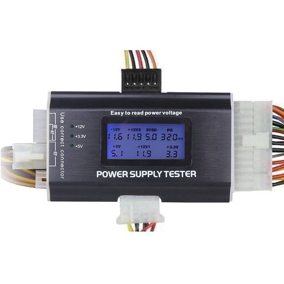 Optimal Shop 20/24 4/6/8 PIN 1.8" LCD Computer PC Power Supply Tester for SATA,IDE,HDD,ATX,ITX,BYI Connectors