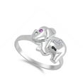 thumbnail image 4 of Simulated Ruby Elephant Animal Ring .925 Sterling Silver Band Red CZ Jewelry Female Size 8, 4 of 4