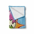 thumbnail image 2 of Ice Cream Soft Flannel Fleece Blanket, Retro Pop Art Style Cone with Digital Dots Comic Lifestyle Old Fashioned Graphic, Cozy Plush for Indoor and Outdoor Use, 50" x 60", Multicolor, by Ambesonne, 2 of 6