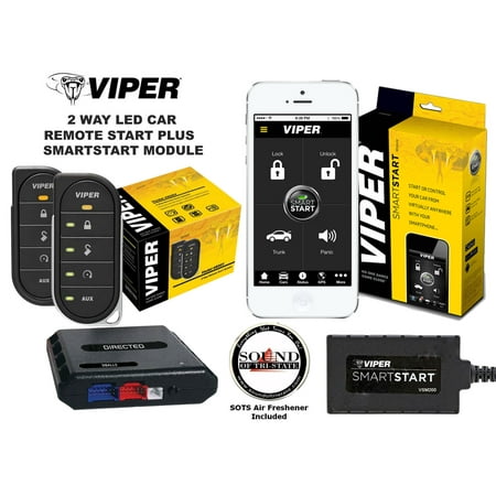Viper 4806V 2 Way LED Remote Start System with 1 Mile Range Bundled with Bypass & Smart Start Interface