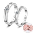 thumbnail image 2 of 1 Paire d'Anneaux Assortis Anneau Ouvert Réglable pour Proposition de la Saint-Valentin, 2 of 10