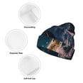 thumbnail image 3 of Yiaed Artistic Starry Sky Moon Book Print Winter Beanie for Men Women, Fleece Lined Beanie Soft Warm Knit Hat Ski Stocking Cuffed Ca, 3 of 6