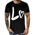 thumbnail image 4 of Black Country Concert Tops, Short Sleeve Womens Shirts Dressy Casual, Valentine's Day Polyester Womens Flowy Tops, Men And Women With Valentine's Day Love Printed Couple T Shirt Top, 4 of 6
