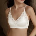 thumbnail image 2 of Bxsruta Wirefree Lace Bralette for Women Comfort Lightly Padded Wireless Bra Seamless Thin Straps V Neck, 2 of 8