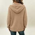 thumbnail image 4 of FENGYOU Womens Zip Up Hooded Cardigan Cable Knit Jacket Loose Casual Long Sleeve Outerwear with Pockets Drawstring Hood Khaki XL, 4 of 6