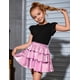 thumbnail image 2 of Falda Perfashion Metálica con Cintura Elástica y Volantes Rosa 6-7 años, 2 of 6