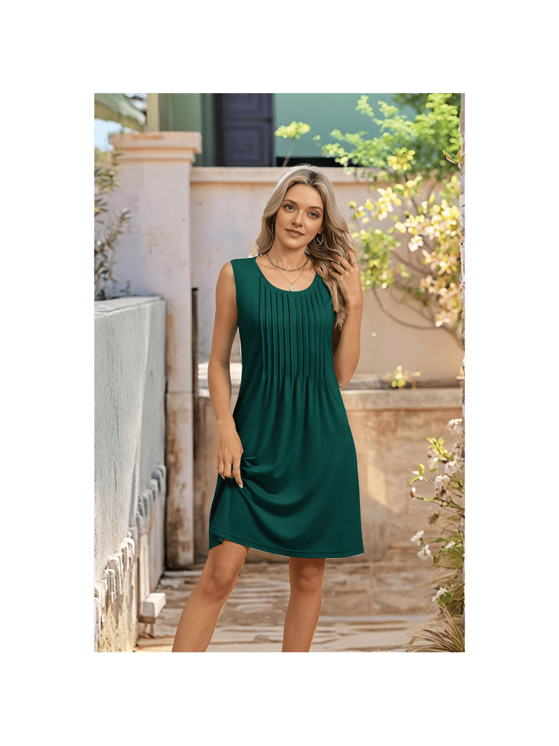 Loose Tank Dress Dark Green XL - Walmart.com