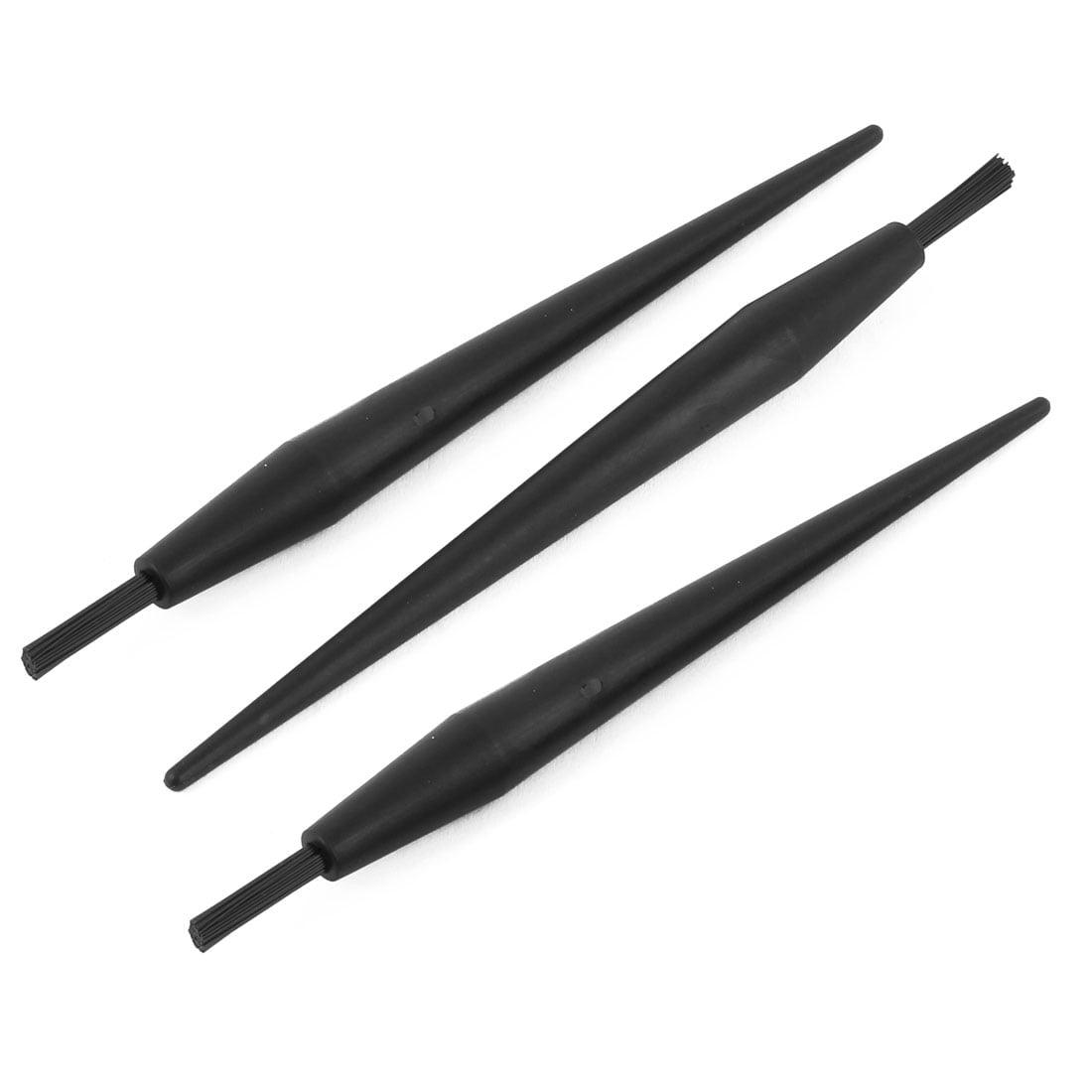 Calunce Professional ESD Brush Flat Handle Plastic Brush Pack of 3 Black 
