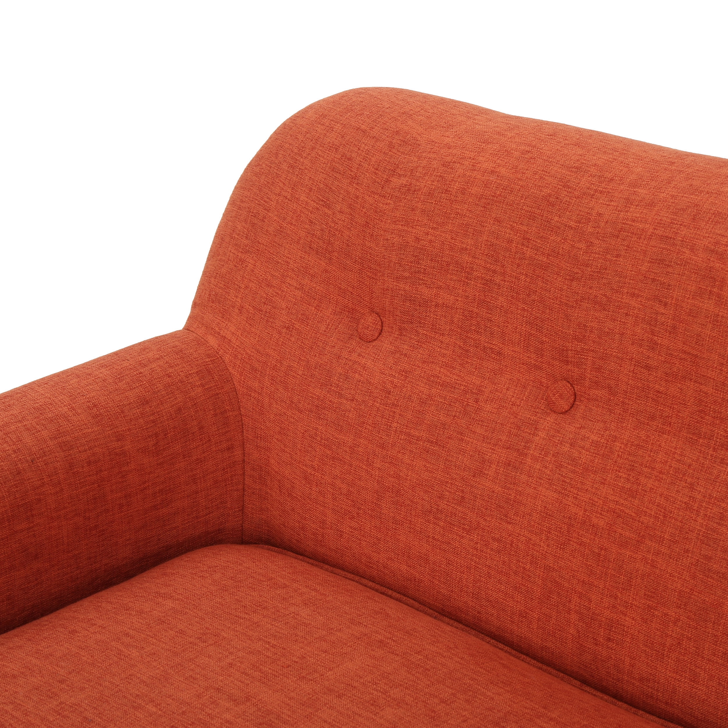Mia Mid Century Modern Loveseat, Muted Orange