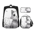 thumbnail image 1 of Balery Cute Cat Meadow Sketch Mochila escolar 3 en 1 para niños: mochila resistente con lonchera térmica y estuche para lápices. Mochila escolar para niños y niñas., 1 of 7