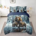 thumbnail image 2 of Castle Fairy Safari Bears Bedding Comforter Set 7-Piece for Boys Girls,Winter Jungle Animal King Bedding Sets,Woodland Wildlife Ultra Soft Bed Sheets,Luxury Bedroom Decor,Reversible, 2 of 8