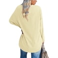 thumbnail image 3 of Niuer Casual Spring Fall Long Sleeve T Shirt for Women Loose Baggy Plain Tops V Neck Basic Pullover Blouse Shirt, 3 of 3