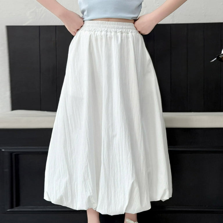 ZACPNCV Girls Maxi Skirt Boho Casual Tiered High Waist A Line