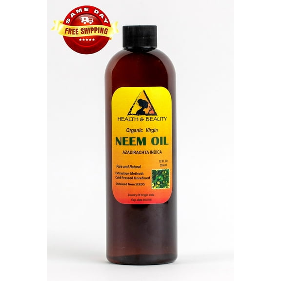 NEEM OIL ORGANIC UNREFINED CONCENTRATE VIRGIN COLD PRESSED RAW PURE 12 OZ