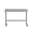 thumbnail image 5 of Flash Furniture 30" x 60" Prep and Work Table with NSF Certified Stainless Steel Top Shelf, 4" Backsplash, Adjustable Galvanized Steel Undershelf, 4 Casters, 5 of 9