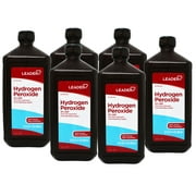 6 Pack - Leader Hydrogen Peroxide 3% USP Solution, First Aid Antiseptic, Oral Debriding Agent, 32 Fluid Ounces (1QT) 946 ML