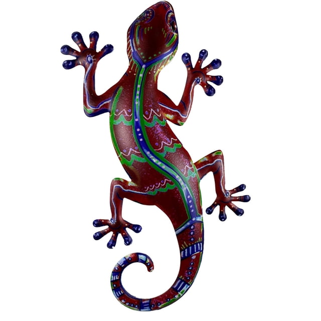 Wall Decorations for Living Room Lizard Iron Furniture Supplies Pendant, 28x16cm Colorful Metal Wall Hanging Decor
