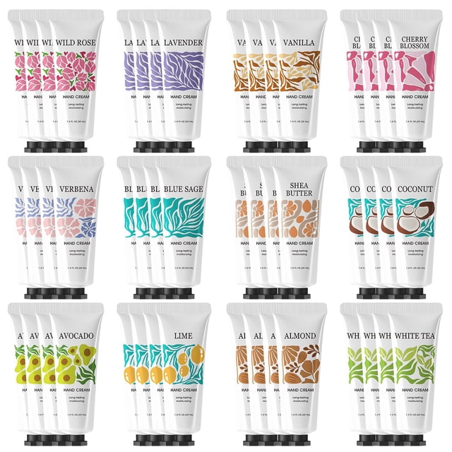 Crema de manos a granel, paquete de 48 unidades para mujer, 30 ml