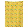 thumbnail image 2 of Clown Tablecloth, Birthday Party Themed Continuous Pattern of Balloons Flags and Circus Animals, Rectangle Satin Table Cover for Dining Room and Kitchen, 60" X 90", Mustard Multicolor, by Ambesonne, 2 of 2