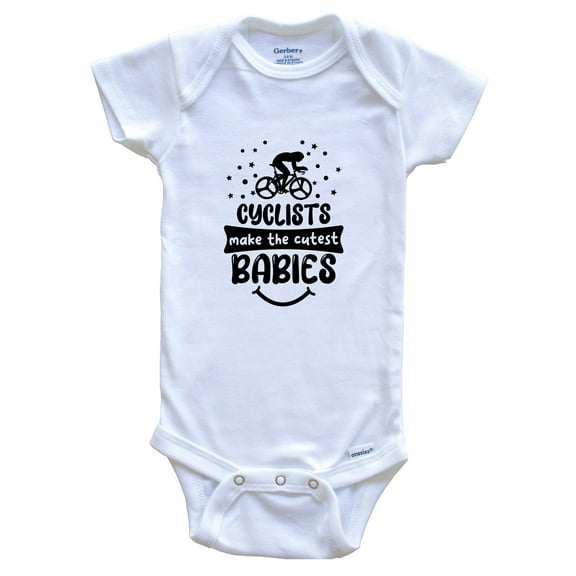 Cyclists Make the Cutest Babies Funny Cycling Baby Bodysuit, 0-3 months white