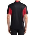 thumbnail image 2 of Mens Side Blocked Polyester Micropique Sport-Wick Polo Black/ True Red X-Large, 2 of 5