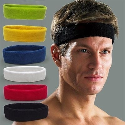 Sport Headband Men Women Head Sweatband Sweat Hair Band Gym Stretch Hair  Wrap