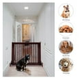 thumbnail image 3 of Wood Pet Gate - 3 Panel Adjustable Folding Fence for Dogs, Cherry Finish - Free Standing, 28-80" Wide - Ideal for Doorways, Hallways & Stairs, 3 of 9
