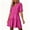Hot Pink, variant on New Plus Size Dresses for Women Summer Fashion Solid Color Sleeve Maxi Skirt Short-Sleeved Round Neck Short Dress With Thigh Length Hem