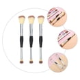 thumbnail image 6 of ELAYARD 3-Piece Black Dual-Ended Makeup Brush Set for Foundation, Blush, and Powder Application, 6 of 7