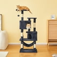 thumbnail image 6 of Quuzee 55-in Cat Tree Tower with Double Condo,Scratching Post Hammock,Somky Gray, 6 of 9