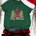 thumbnail image 1 of T-shirt à Manches Courtes à la Mode de Noël pour Femmes, Blouse Décontractée, Tops Imprimés Vert S, 1 of 1