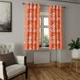 thumbnail image 2 of Ambesonne Burnt Orange Grommet Curtain, Tropical Hibiscus, 50" x 54", Burnt Orange and White, 2 of 6