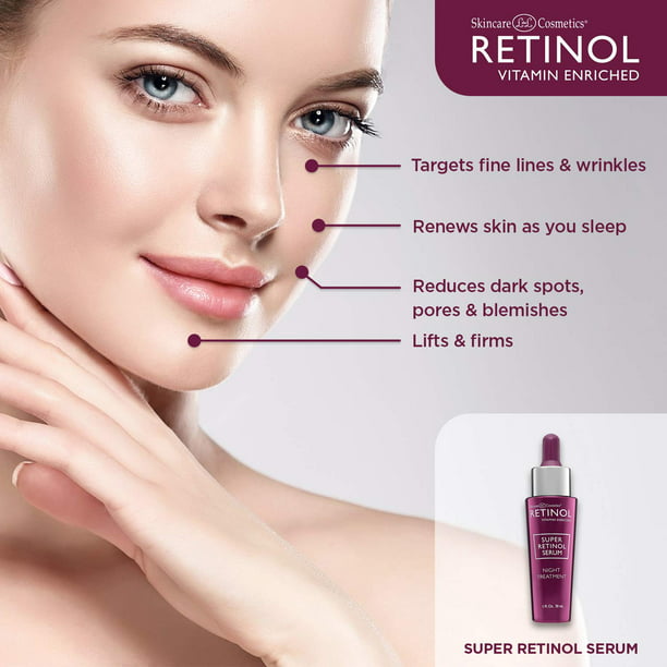 Retinol 6X Super Retinol Serum – Unique, Intensive Accelerates Skin Renewal While You Sleep – Targets Fine Lines, Wrinkles, Spots, Pores & Blemishes to Restore Beautiful, Glowing Skin -