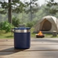thumbnail image 2 of Ozark Trail 10oz Ceramic Lined Stainless Steel Lowball Tumbler with Magnetic Tritan Transparent Slider Lid, Navy Blue, 2 of 9