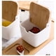 thumbnail image 5 of EeaseMX Tarros de cerámica para especias, azucarero, recipientes para almacenar alimentos con cuchara y tapa de bambú para la cocina del hogar., 5 of 8