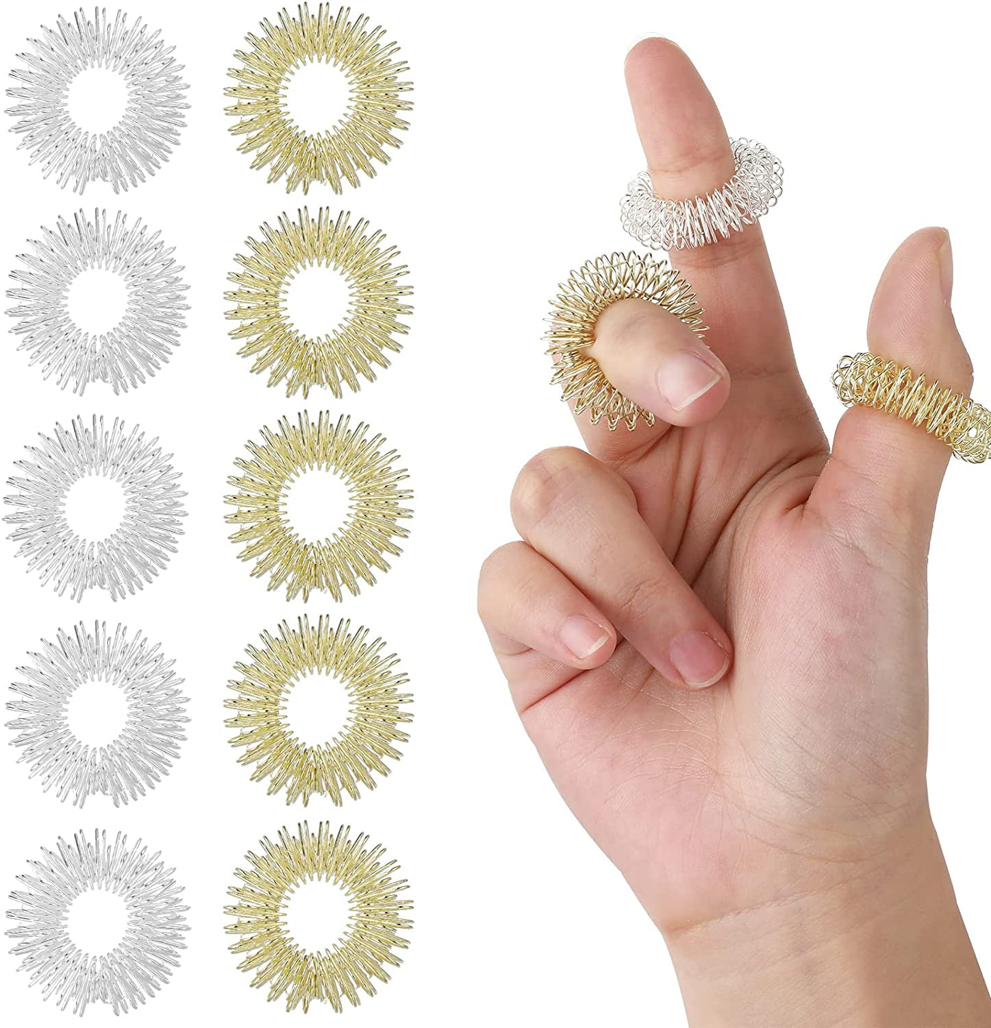 6PCS Spiky Sensory Finger Acupressure Ring UK School Fidget Toy For Kids  Adults | eBay