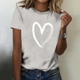thumbnail image 7 of Cutuoiiu Women's Love Heart Print Casual Valentines Short Sleeve Tops Gifts, 7 of 7