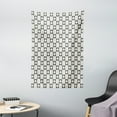 thumbnail image 1 of Geometric Tapestry, Retro Modern Style Repeating Shapes Contemporary Graphic Design, Wall Hanging for Bedroom Living Room Dorm Decor, 40W X 60L Inches, Eggshell and Charcoal Grey, by Ambesonne, 1 of 2