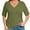 A5-Army Green, variant on SHOWMALL Women's Plus Tops Henley Elbow Sleeve Blouse Casual Ribbed Curved Shirts Gray 3X Knit Fitted Effortless Style Top