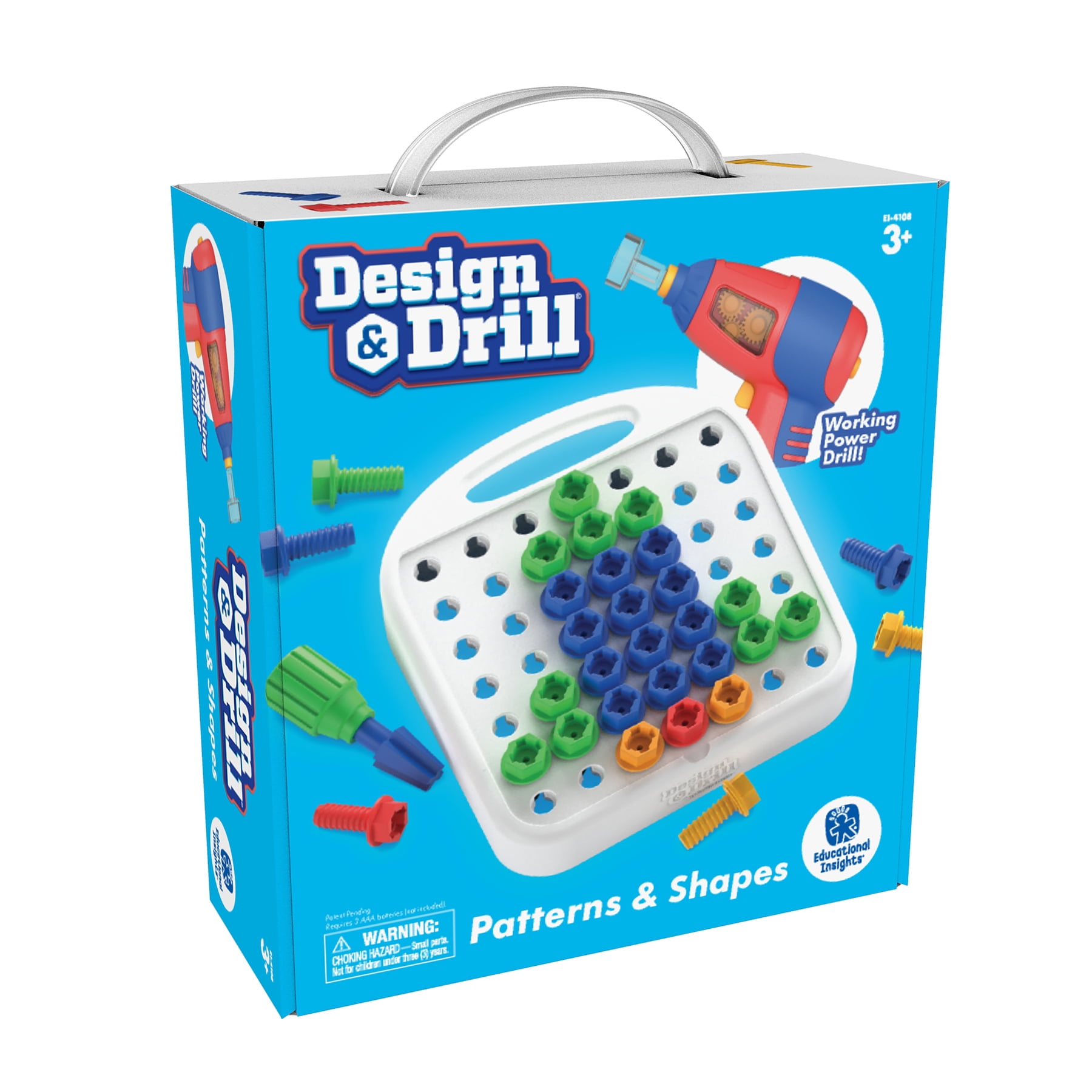 Educational Insights Design Power Drill 3 kids toy mosaic toddlers game 