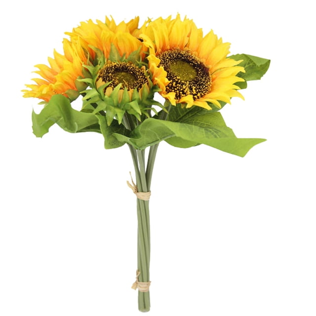Girasol artificial ramo de flores simuladas boda fiesta tela de seda flor decoración floral falsa 7 ramas Eigraketly HA7017-00B