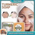 thumbnail image 2 of Turmeric Spot Face Cleansing Soap Anti Acne Skin Brighten Whitening Remove Pimples Dark Handmad, 2 of 5